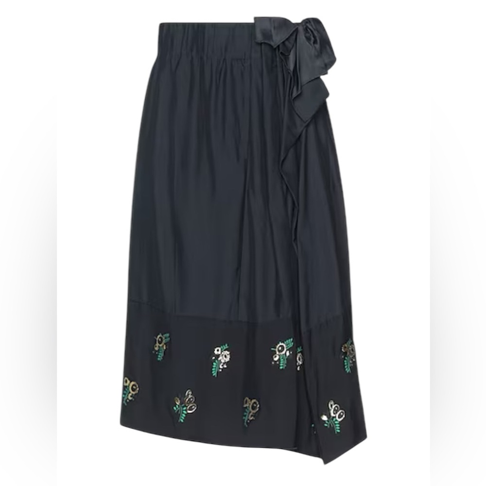 Stella McCartney Black Midi Rayon Skirt 44 large